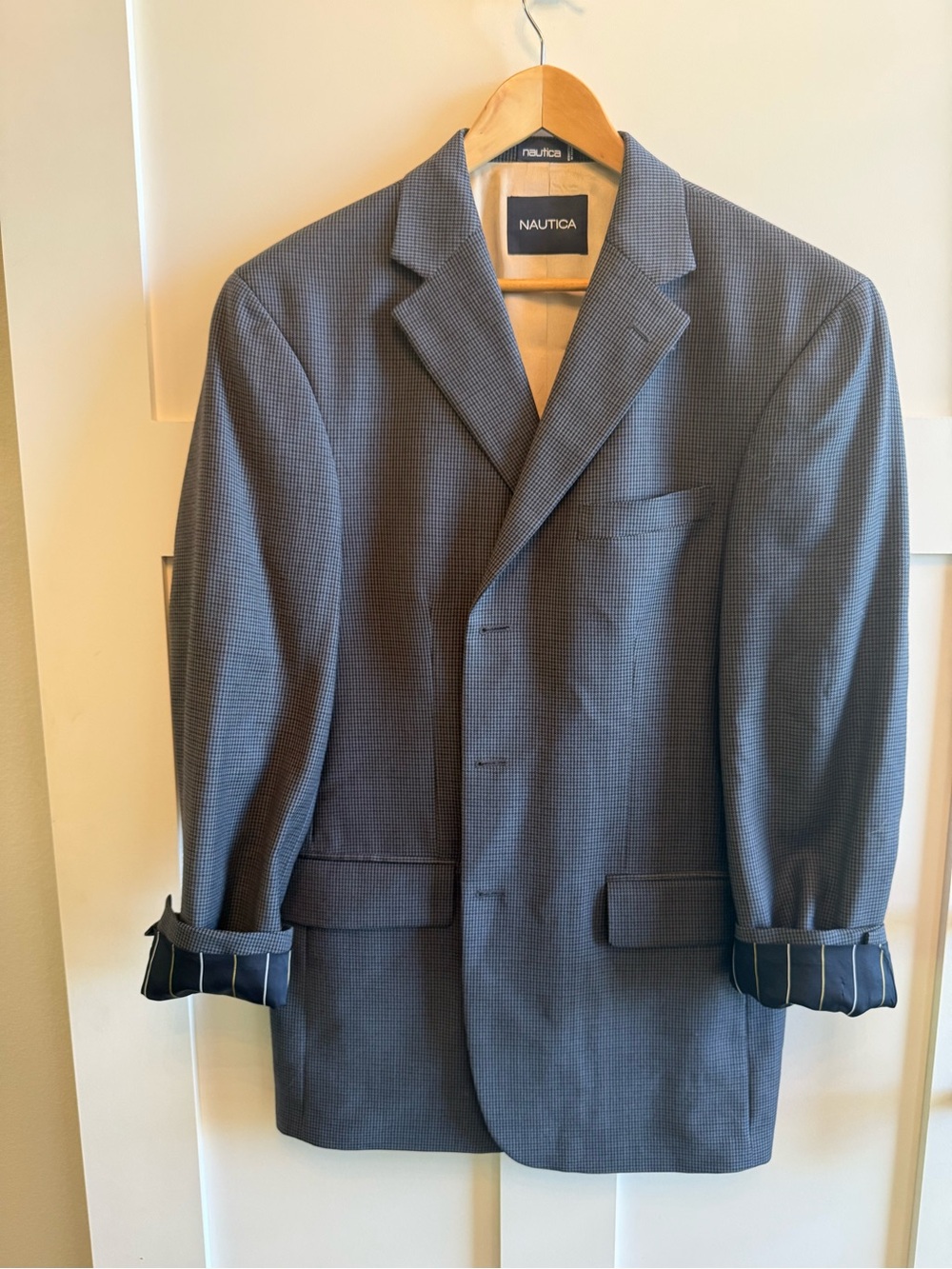 Nautica Men's Gray-Blue Microcheck Sport Coat